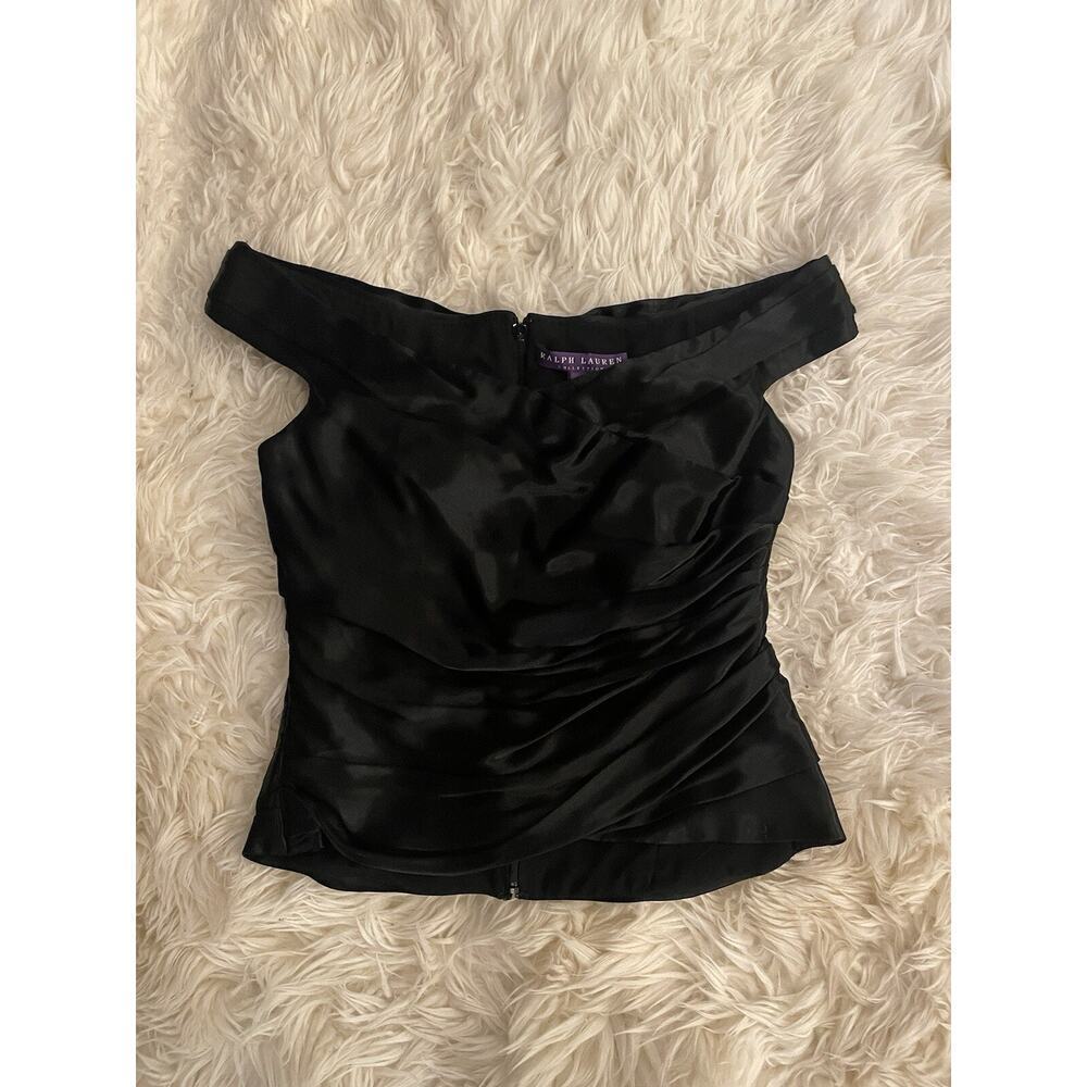 Ralph Lauren Collection Purple Label Off Shoulder Top Corset Blouse Silk Runway - Picture 4 of 16